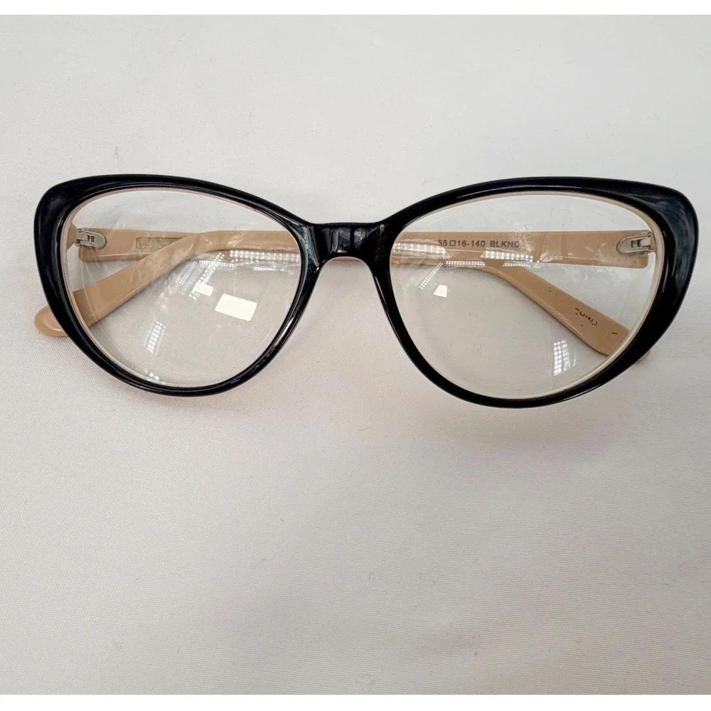 Christian Siriano CV Rose Cat Eye Eyeglasses Black Nude Frames Preppy 103-115